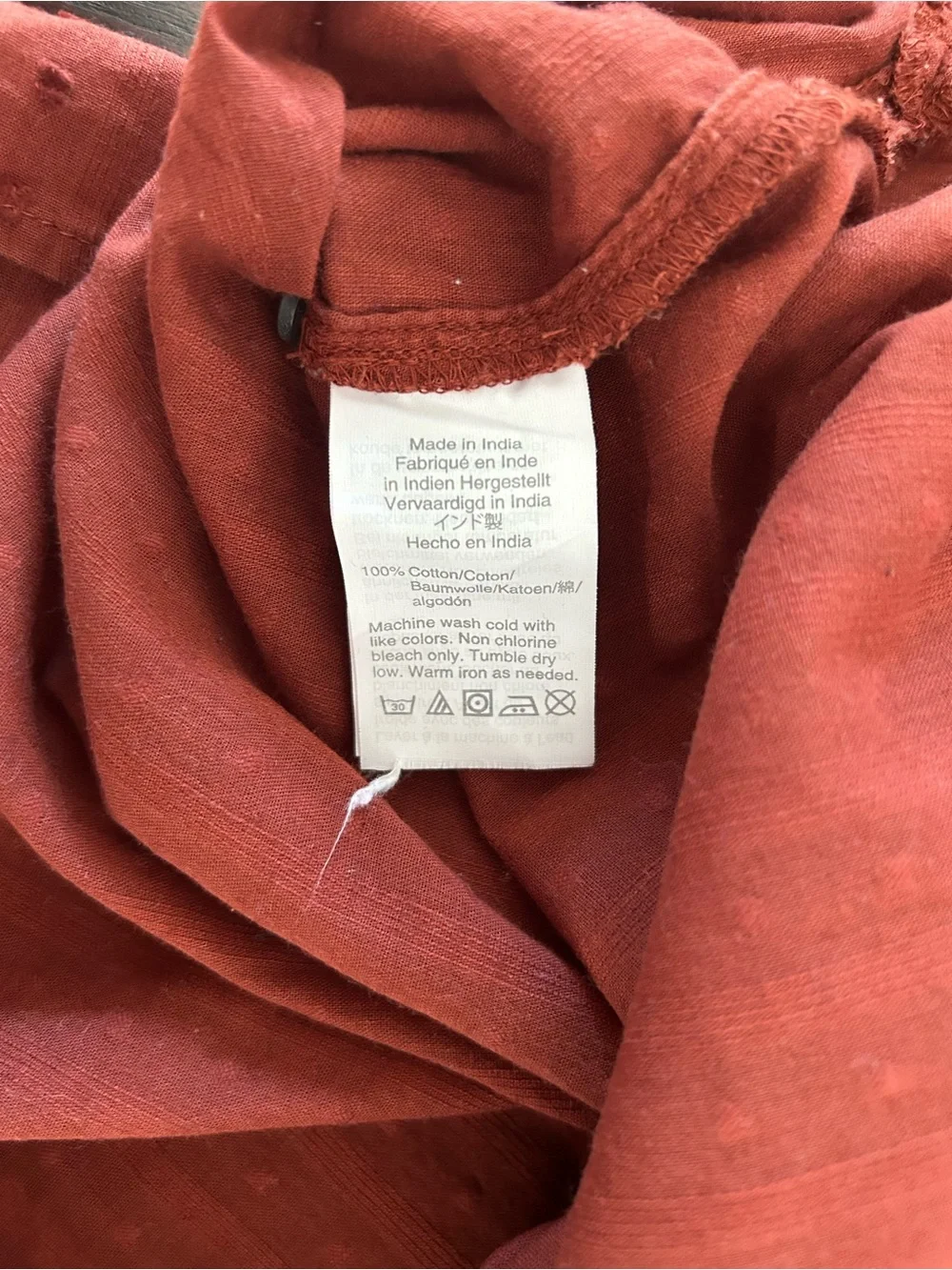 J. Crew Point Sur Swiss Dot Ruffle Collar Rust Long-Sleeve Top Size 10